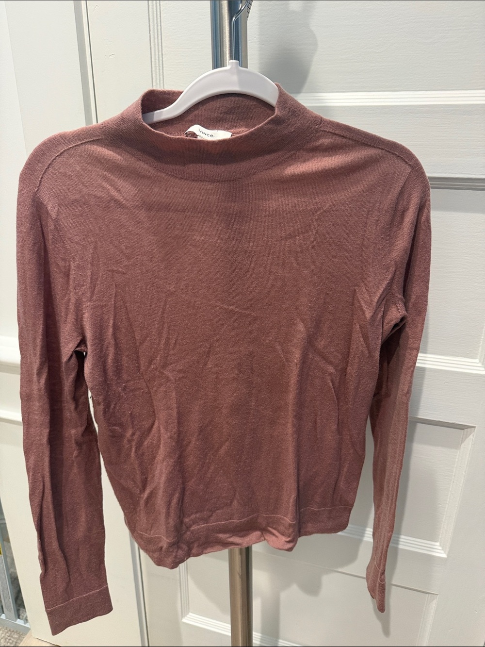 Vince Mauve Mock Neck Long Sleeve Sweater